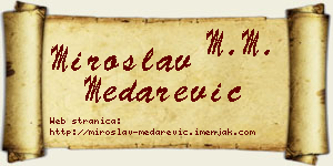 Miroslav Medarević vizit kartica